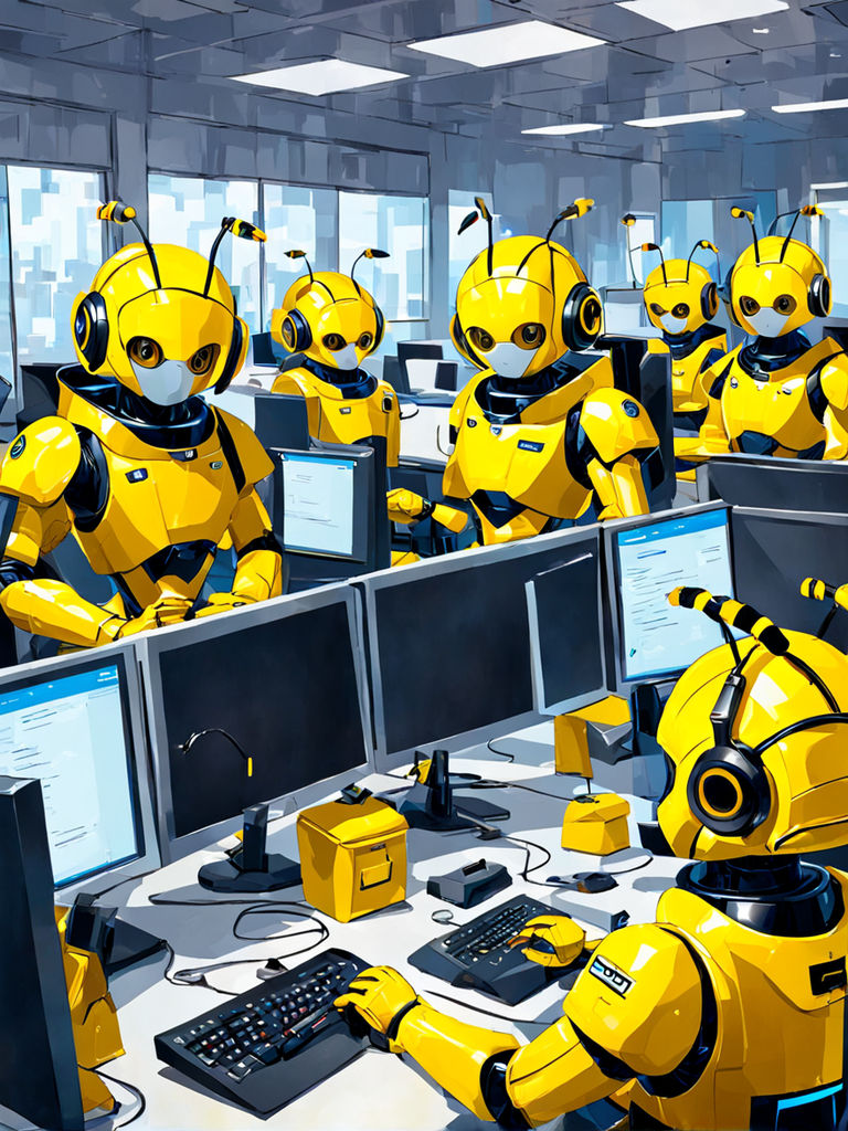 Robot bees in a call center